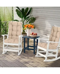 Aoodor Outdoor 42"x 20" x5" Tufted Back Cushions Patio Replacement Chair Cushion with Ties, Water and Fade Resistant for All Weather, S