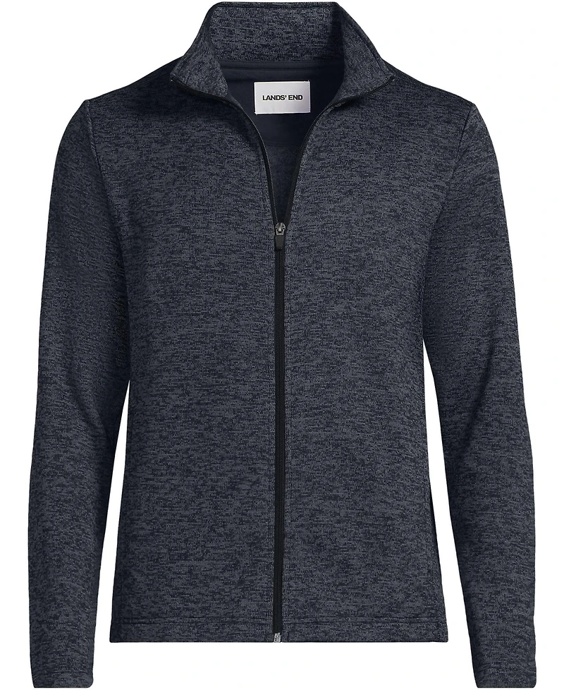 Lands' End School Uniform Men's Sweater Fleece Zip Front Jacket