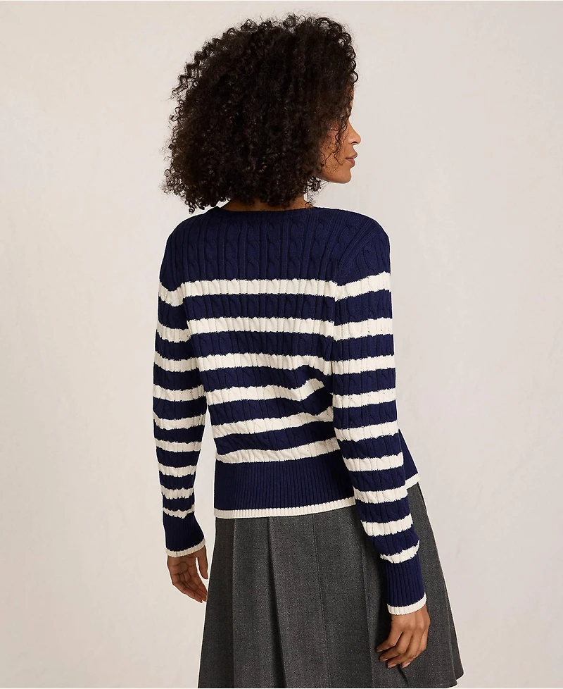 Lands' End Women's Petite Drifter Modern Cable Crew Sweater