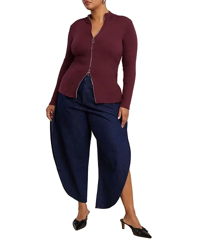 Eloquii Women's Petal Shape Open Side Jean