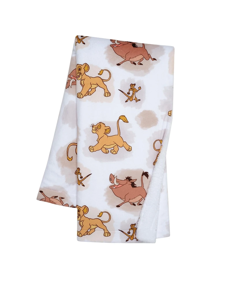 Lambs & Ivy Disney Baby Lion King Safari Soft White Fleece Baby Blanket