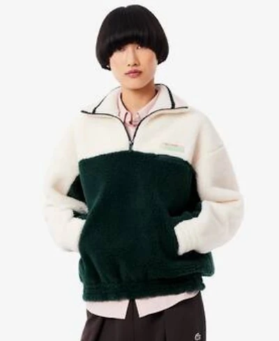 Lacoste Usa Women's Oversized Colorblock Half Zip Jacket