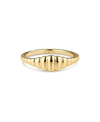 Devata Ribbed Ring Gold Plated Sterling Silver, 9
