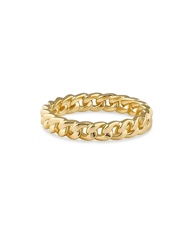 Devata Cuban Link Ring Gold Plated Sterling Silver, 9