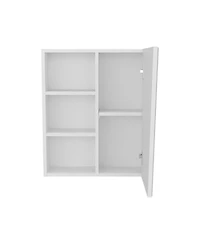 Depot E-Shop Piney Medicine Cabinet, 1 Door, 5 Shelves, 1 Mirror, White