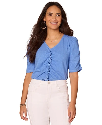 Democracy Women's Petite V-Neck Top