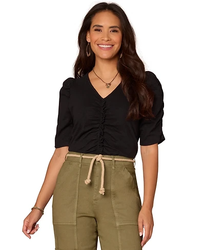 Democracy Women's Petite V-Neck Top