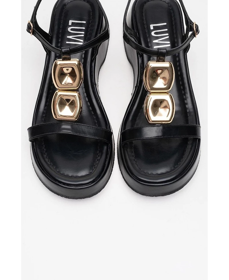 Prologue Shoes Kerry Buckle Platform Sandal (Women)