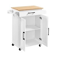 Yaheetech 35" H Rolling Kitchen Island Cart with Spice Rack