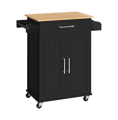 Yaheetech 35" H Rolling Kitchen Island Cart with Spice Rack