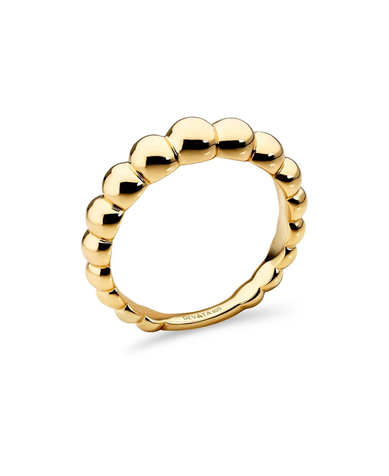Devata Beaded Ball Ring Gold Plated Sterling Silver, 9