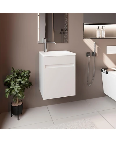 Depot E-Shop Chisana Bathroom Vanity, 1 Door, White