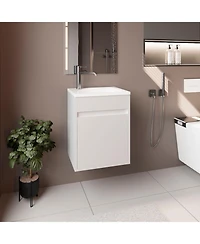 Depot E-Shop Chisana Bathroom Vanity, 1 Door, White