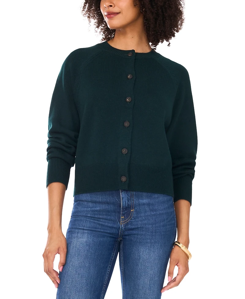 Vince Camuto Women's Raglan Crewneck Cardigan