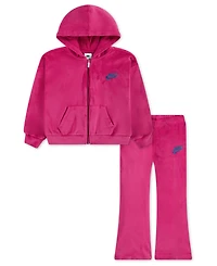 Nike Toddlers & Little Girls 4T-6T 2-Piece Hoodie and Velour Flared Leggings Set