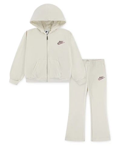 Nike Toddlers & Little Girls 4T-6T 2-Piece Hoodie and Velour Flared Leggings Set