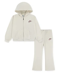 Nike Toddlers & Little Girls 4T-6T 2-Piece Hoodie and Velour Flared Leggings Set