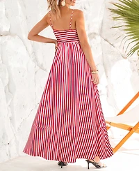 Cupshe Women's Subtle Lines Striped Maxi Beach Dress
