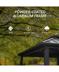 Clihome 8.1-ft x 5.97-ft Grill Gazebo Gray with Hardtop Roof