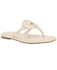 Guess Women's Saime Embellished G Cutout Flat Thong Sandals