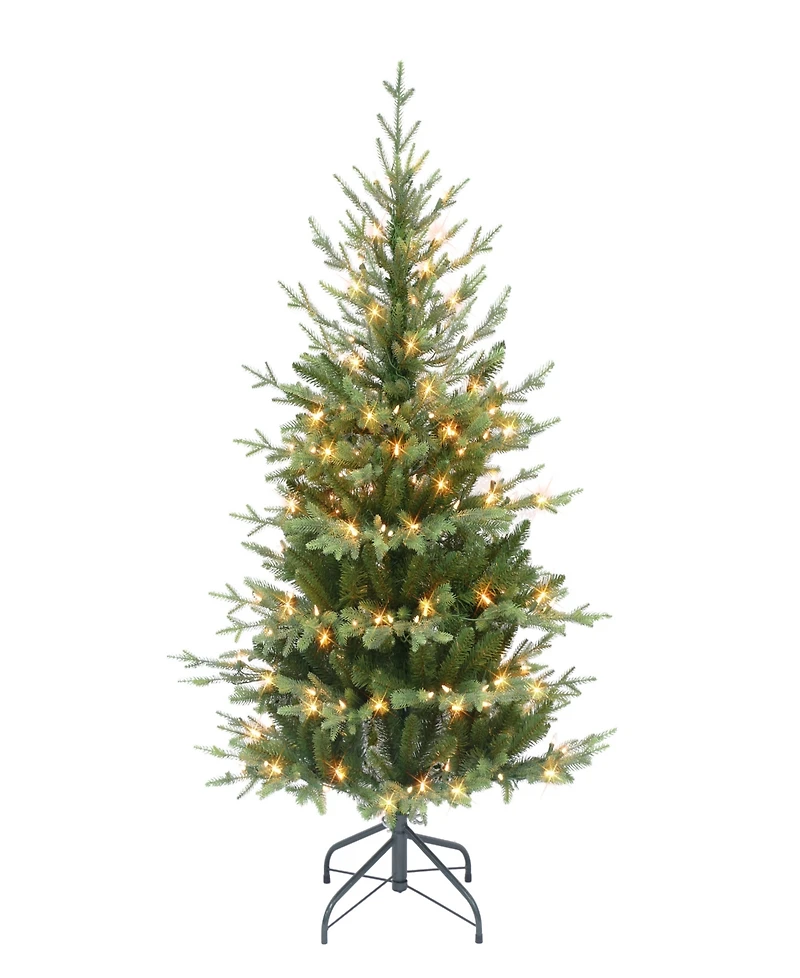 4.5' Pre-Lit Slim Balsam Fir Tree with 200 Underwriters Laboratories Clear Incandescent Lights, 1069 Tips