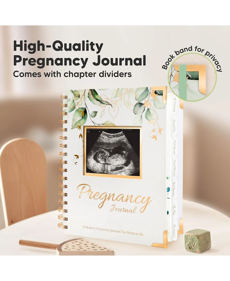 KeaBabies Pregnancy Journal Memory Book: Inspire, 90 Pages Hardcover Book, Journals for First Time Moms