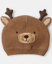 Carter's Baby Boys or Girls Christmas Reindeer Crochet Hat