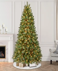 Puleo International 7.5 ft. Pre-Lit Teton Pine Artificial Christmas Tree with 600 Clear Ul listed Lights