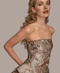 Donna Karan New York Women's Strapless Side Ruffle Dress