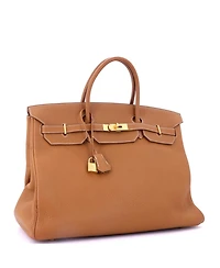 Pre-Owned Hermes Birkin 40 Handbag Brown Fjord with Gold Hardware
