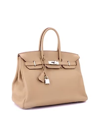 Pre-Owned Hermes Birkin Handbag Light Togo with Palladium Hardware