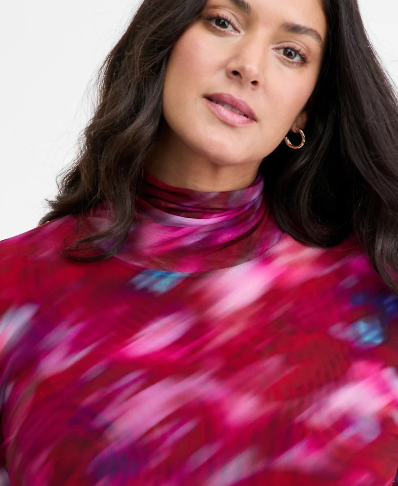 I.n.c. International Concepts Plus Mock-Turtleneck Top, Macys' Exclusive