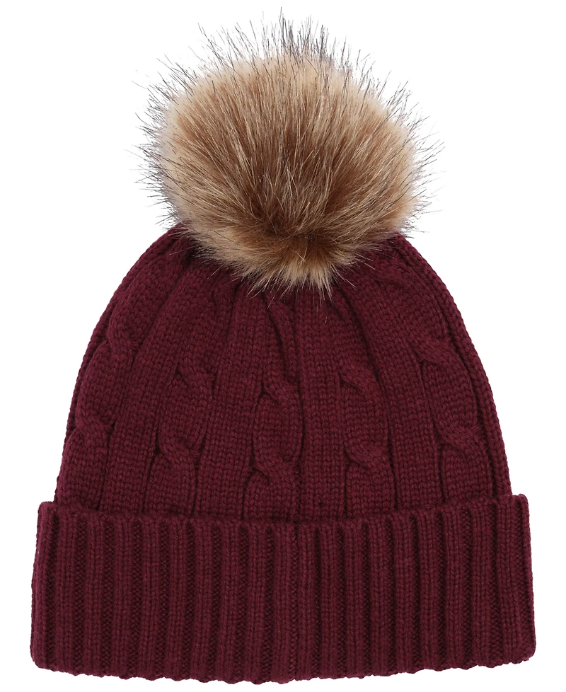 Lauren Ralph Lauren Cable Pom Beanie Hat