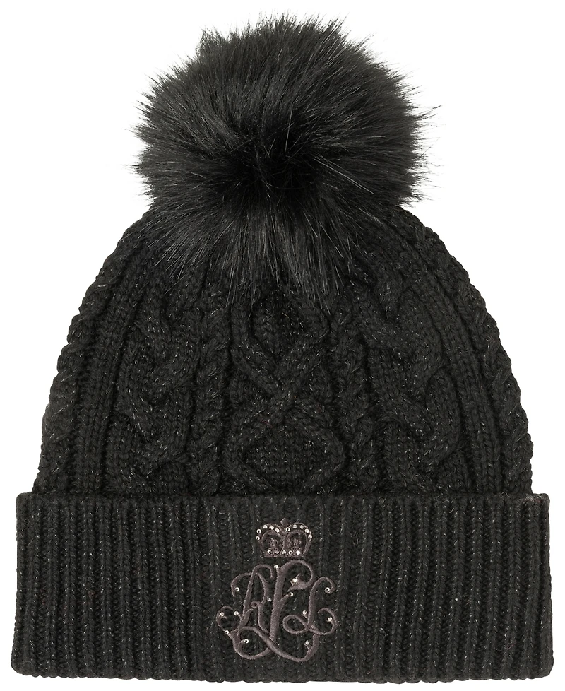 Lauren Ralph Lauren Metallic Embroidered Beanie Hat