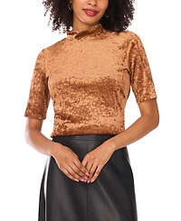 Vince Camuto Women's Short Sleeve Mock Neck Top