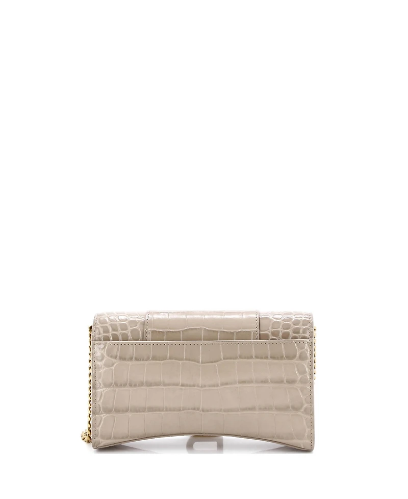 Pre-Owned Balenciaga Hourglass Chain Wallet Embossed Leather