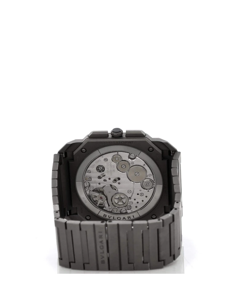 Pre-Owned Bvlgari Octo Finissimo Chronograph Gmt Automatic Watch in Titanium 42mm