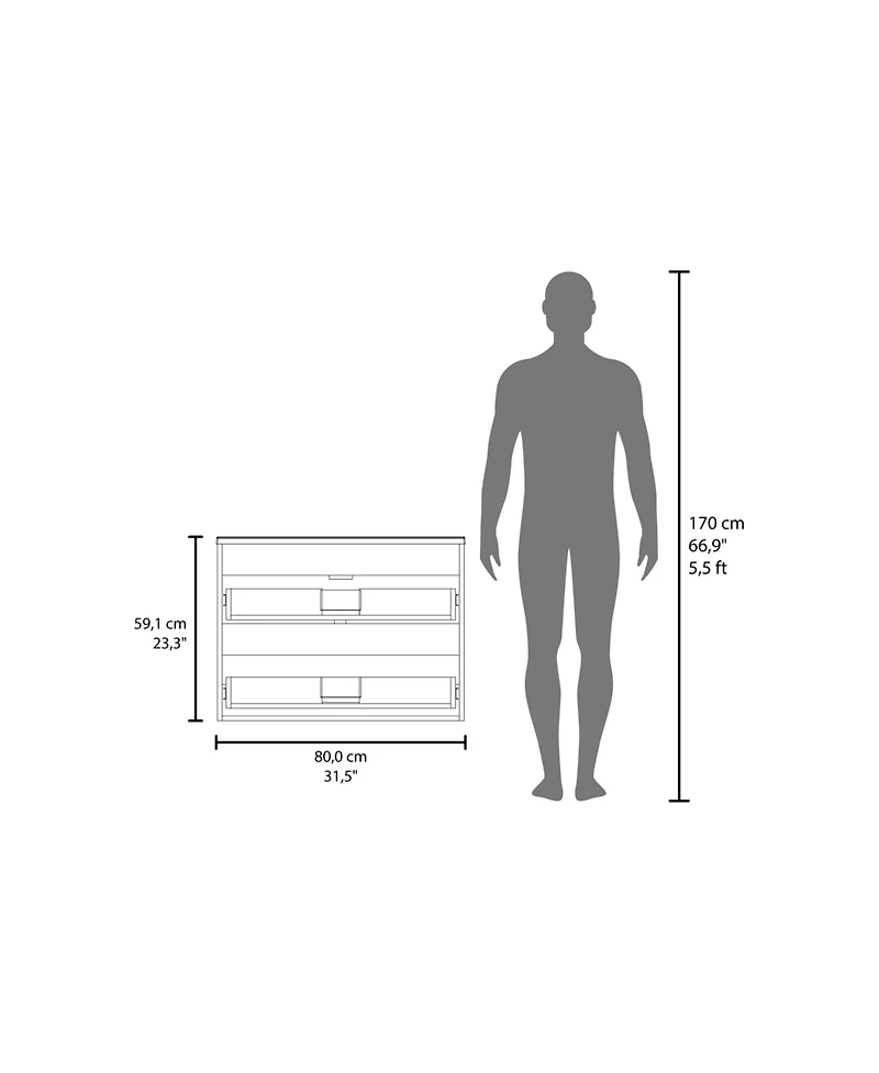 Depot E-Shop Depew Bathroom Vanity, 2 Drawers, White