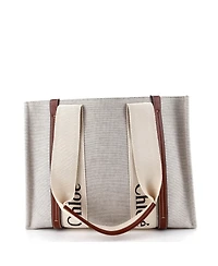 Pre-Owned Chloe Medium Woody Tote Canvas with Leather