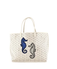 Pre-Owned Goyard Pm Anjou Reversible Tote Embroidered Coated Canvas