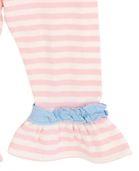Rare Editions Baby Girls 2-Piece Printed Top and Striped Leggings Set