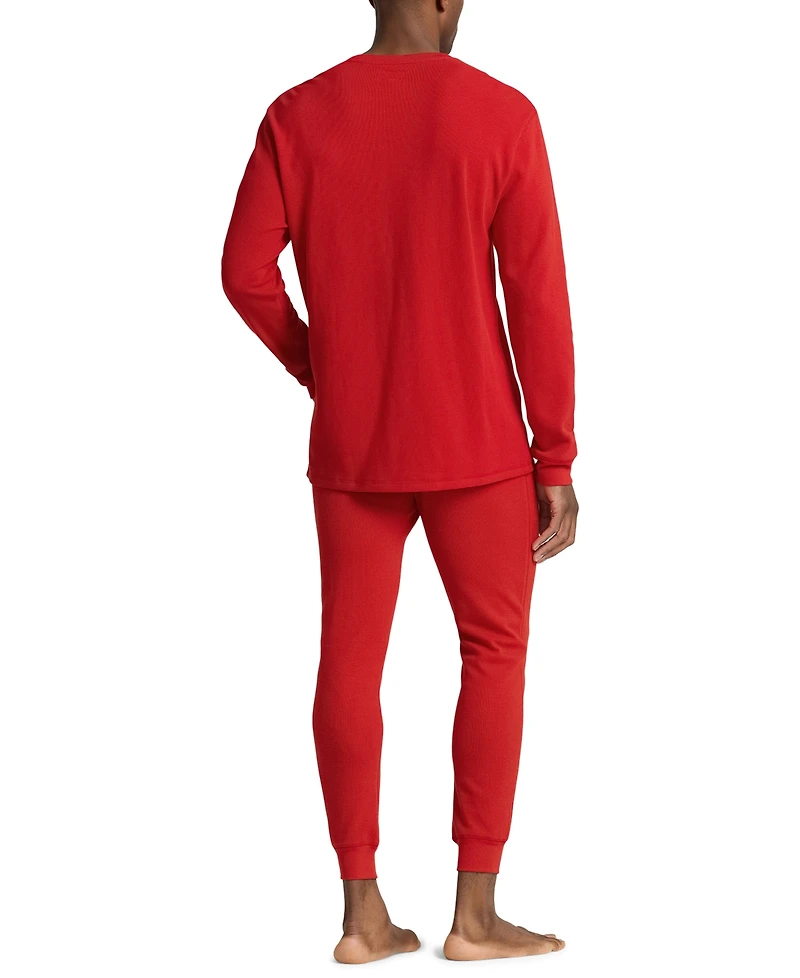 Polo Ralph Lauren Men's 2-Piece Thermal Bear Shirt and Pajama Joggers Set