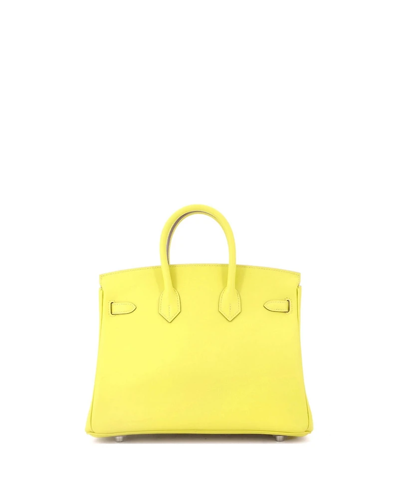 Pre-Owned Hermes Birkin 25 Handbag Yellow Swift with Palladium Hardware