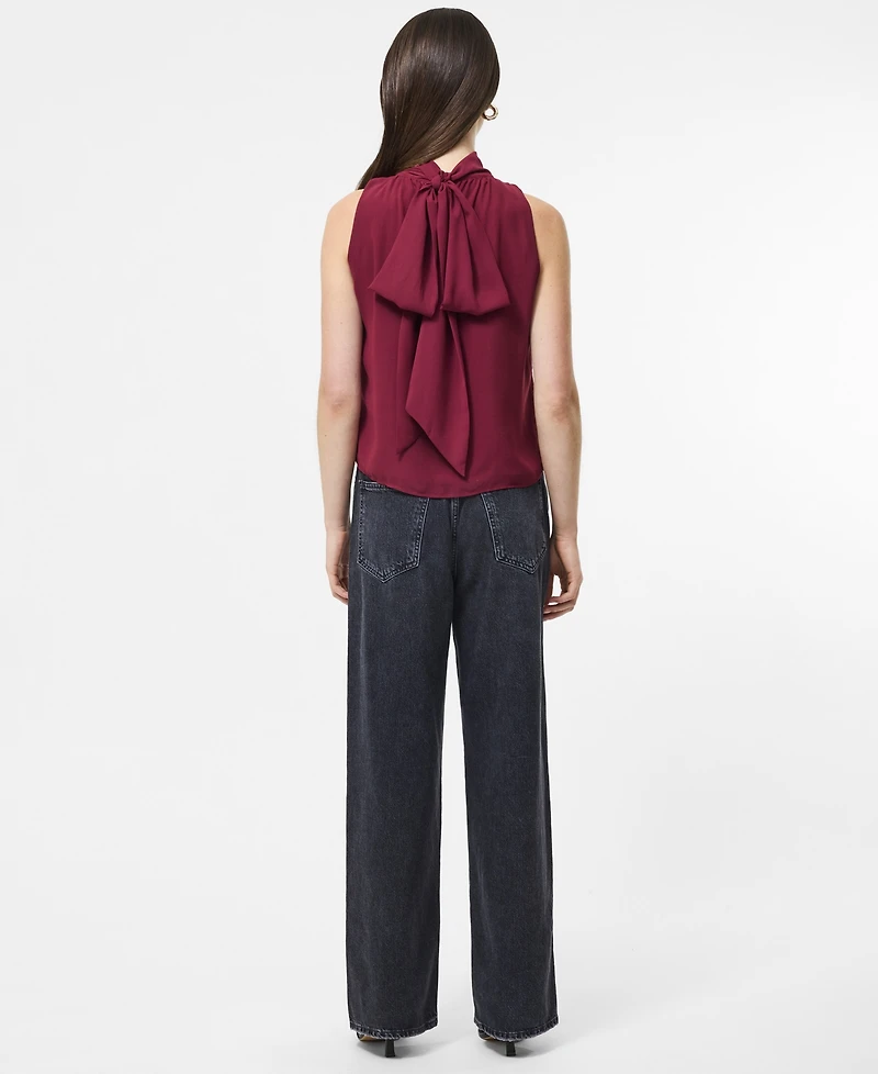 Fcuk Women's Marina Chiffon Sleeveless Bow Top