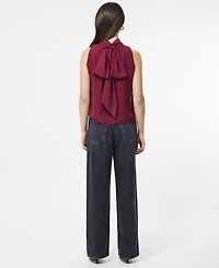Fcuk Women's Marina Chiffon Sleeveless Bow Top