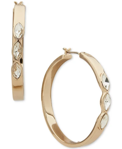 Dkny Marquise Crystal Stone Hoop Earrings