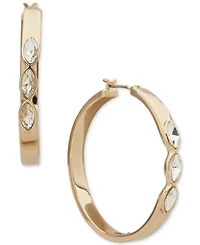 Dkny Marquise Crystal Stone Hoop Earrings