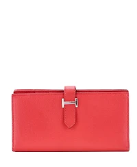 Pre-Owned Hermes Long Bearn Wallet Chevre Mysore