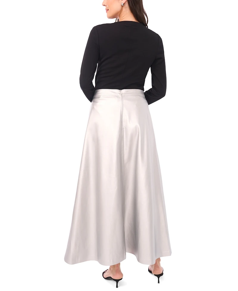 Vince Camuto Women's Faux-Leather Seamed Maxi Skirt