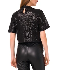 Vince Camuto Women's Sequins Short Sleeve Top